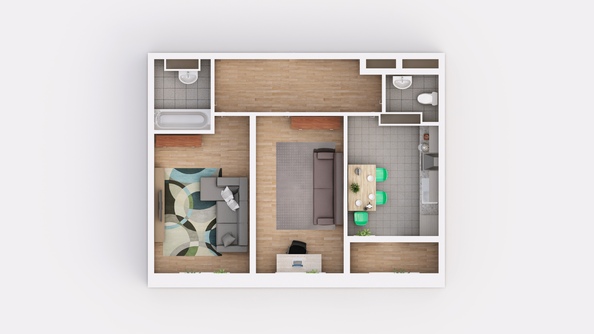 Планировка 2-комн 53,33 м²