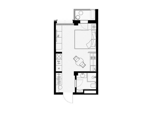Планировка 1-комн 28,6 м²