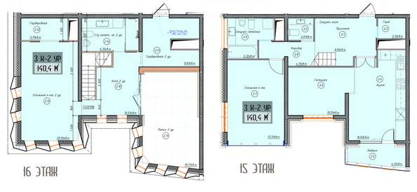 Планировка 3-комн 140,4 м²