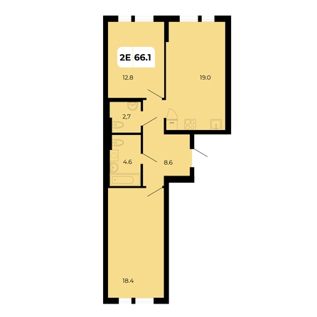 Планировка 2-комн 66,1 м²