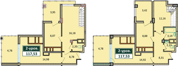 Планировка 5-комн 117,53 м²