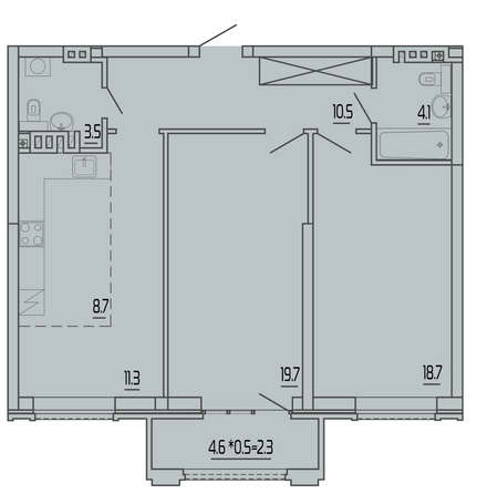 Планировка 3-комн 78,7 м²