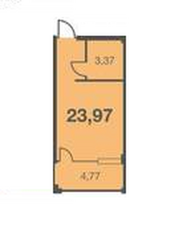Планировка Студия 23,97 - 27,95 м²