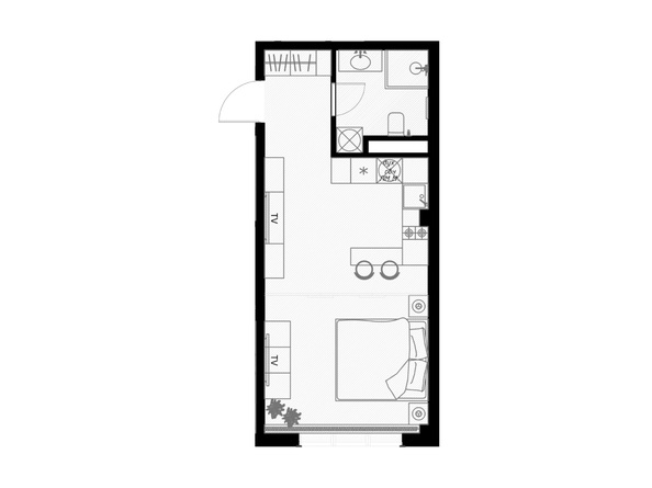 Планировка 1-комн 32,7 м²