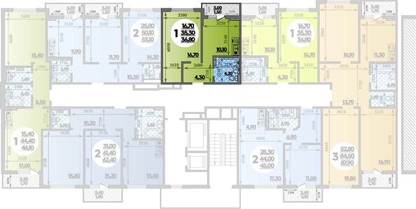 Планировка 1-комн 36,8 м²