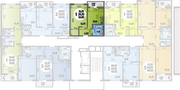 Планировка 1-комн 36,8 м²