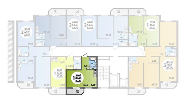 Планировка 1-комн 29,47 м²