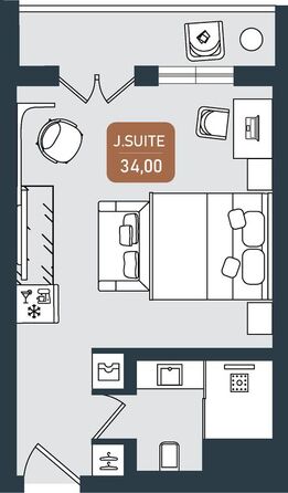 Планировка Номер 34 м²