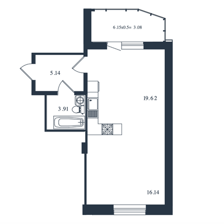 Планировка Студия 47,89 м²
