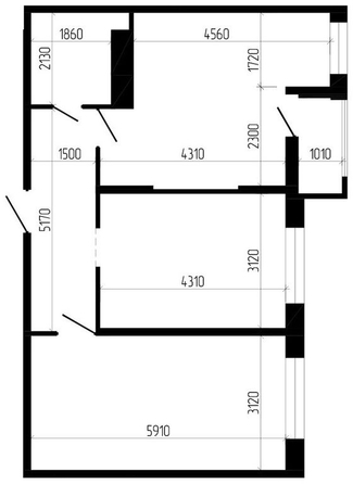 Планировка 3-комн 62,2 - 63,1 м²