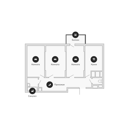 Планировка 3-комн 85,19 м²
