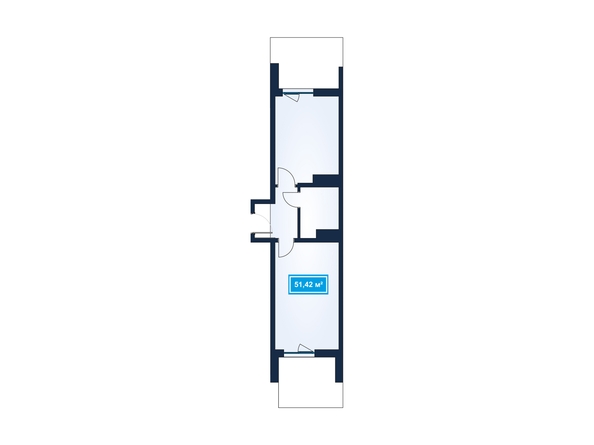 Планировка 2-комн 47,9 - 51,51 м²