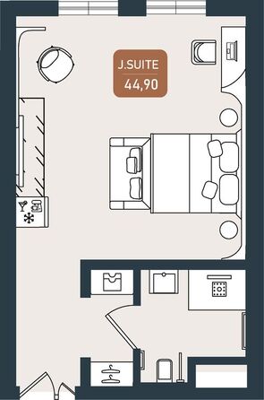 Планировка Номер 44,9 м²