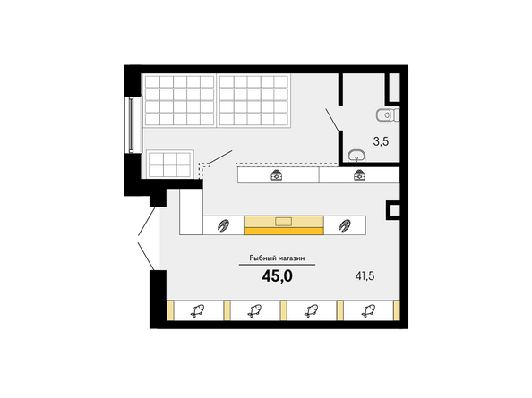 Планировка  45 м²