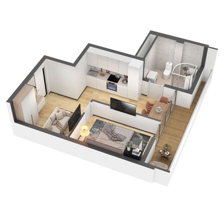 Планировка 1-комн 38,2 - 39,9 м²