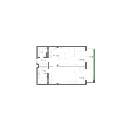 Планировка Апартамент 85,22 м²