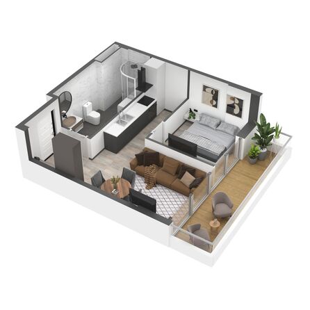 Планировка 1-комн 47,8 м²