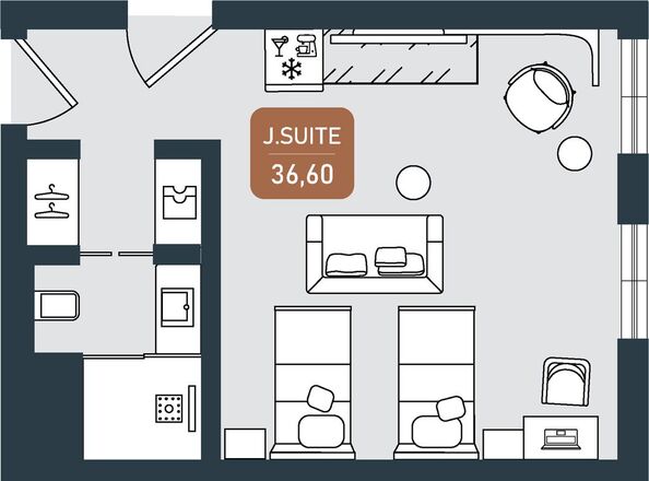Планировка Номер 36,6 м²