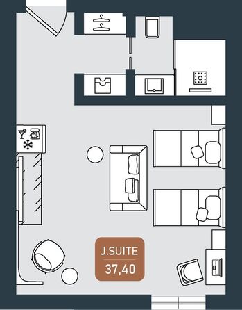Планировка Номер 37,4 м²