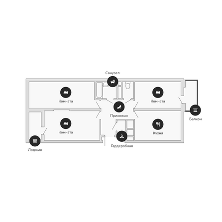 Планировка 3-комн 91,38 м²