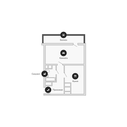 Планировка 1-комн 50,06 м²