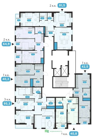 Планировка 2-комн 81,5 м²