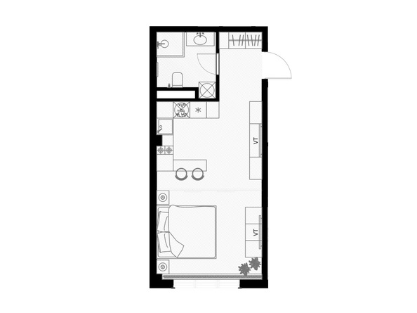 Планировка Студия 32,7 м²