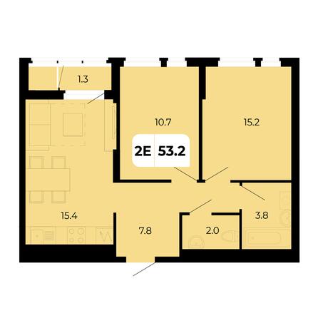 Планировка 2-комн 53,2 м²