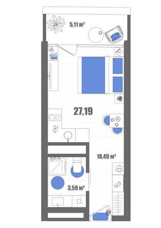 Планировка Номер 27,19 м²