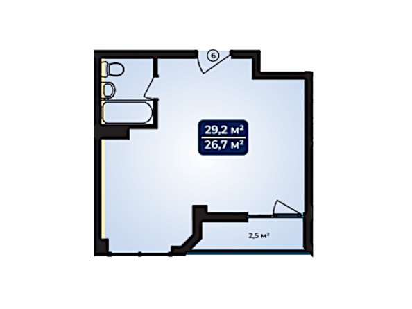 Планировка 1-комн 29,2, 30,1 м²