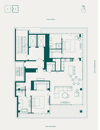 Планировка 3-комн 210 м²