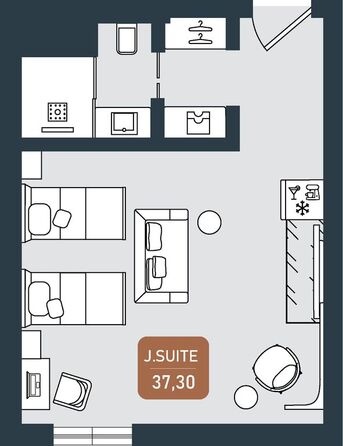 Планировка Номер 37,3 м²