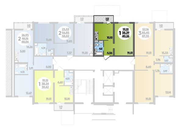 Планировка 1-комн 40,26 м²