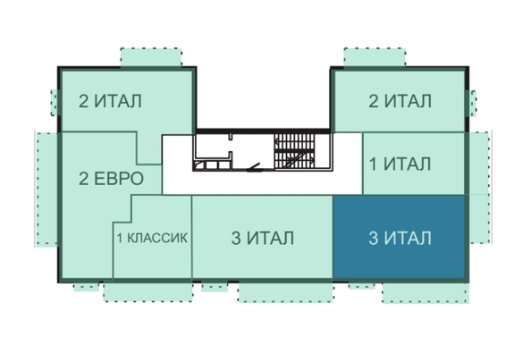 План 2-7 этажа