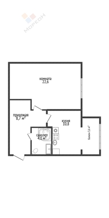 
   Продам 1-комнатную, 49.8 м², Космическая ул, 94к1

. Фото 1.