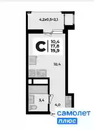 
  Продается студия 19.9 м², в ЖК Родной дом 2, литер 1. Фото 8.