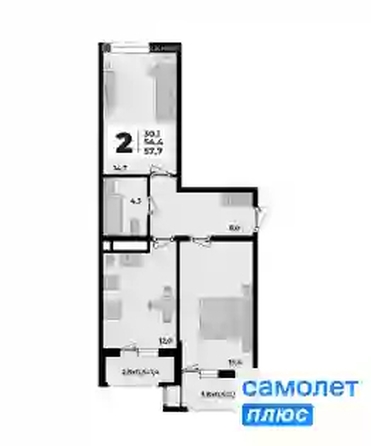 
   Продам 2-комнатную, 57.7 м², Родной дом 2, литера 1

. Фото 8.