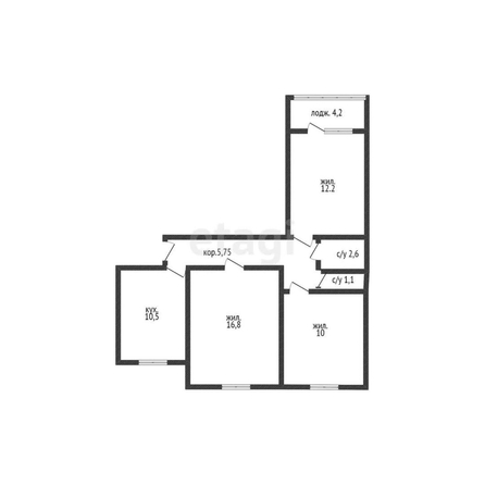 
   Продам 3-комнатную, 67 м², Пионерская 2-я ул, 415/2

. Фото 1.