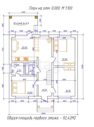 
   Продам таунхаус, 100 м², Тлюстенхабль

. Фото 1.