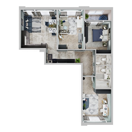 
  Продается 3-комн. квартира 75 м², в ЖК Зеленая территория, литера 1.1. Фото 3.