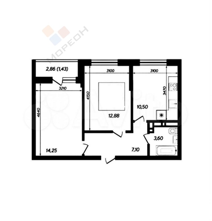 
   Продам 2-комнатную, 49 м², Жириновского ул, 1

. Фото 9.