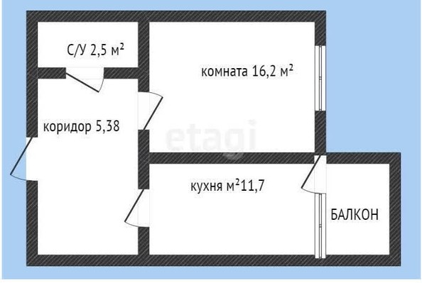 
   Продам 1-комнатную, 34 м², Западный Обход ул, 39/1  7

. Фото 1.