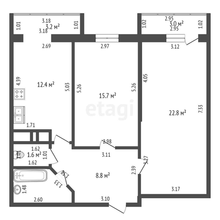 
   Продам 2-комнатную, 64.8 м², Московская ул, 144/2

. Фото 15.