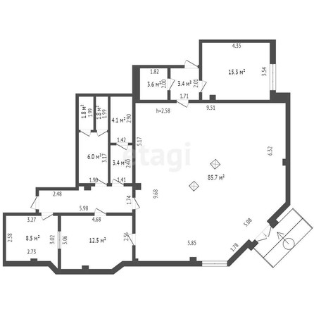 
   Продам помещение свободного назначения, 155.9 м², Гимназическая ул, 40

. Фото 30.