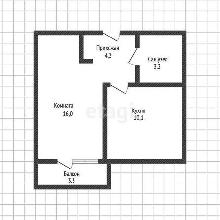 
   Продам 1-комнатную, 33.5 м², Тургенева ул, 33/2  32

. Фото 1.