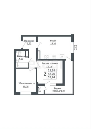 
   Продам 2-комнатную, 48.71 м², Западный Обход ул, 39/1  6

. Фото 6.