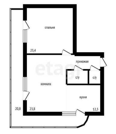 
   Продам 2-комнатную, 67.2 м², Алма-Атинская ул, 2/13

. Фото 17.