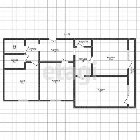 
   Продам 3-комнатную, 57.9 м², Приозерная ул, 15

. Фото 16.