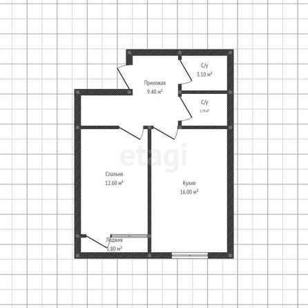 
   Продам 1-комнатную, 42.7 м², Заполярная ул, 37/4

. Фото 8.