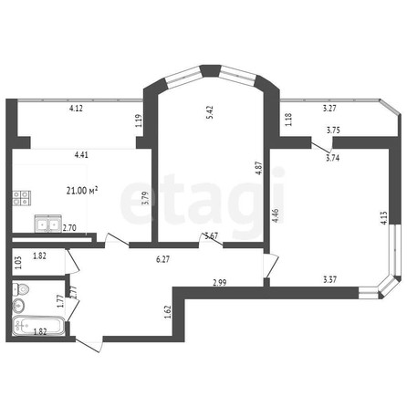 
   Продам 2-комнатную, 65.7 м², Казбекская ул, 19

. Фото 35.